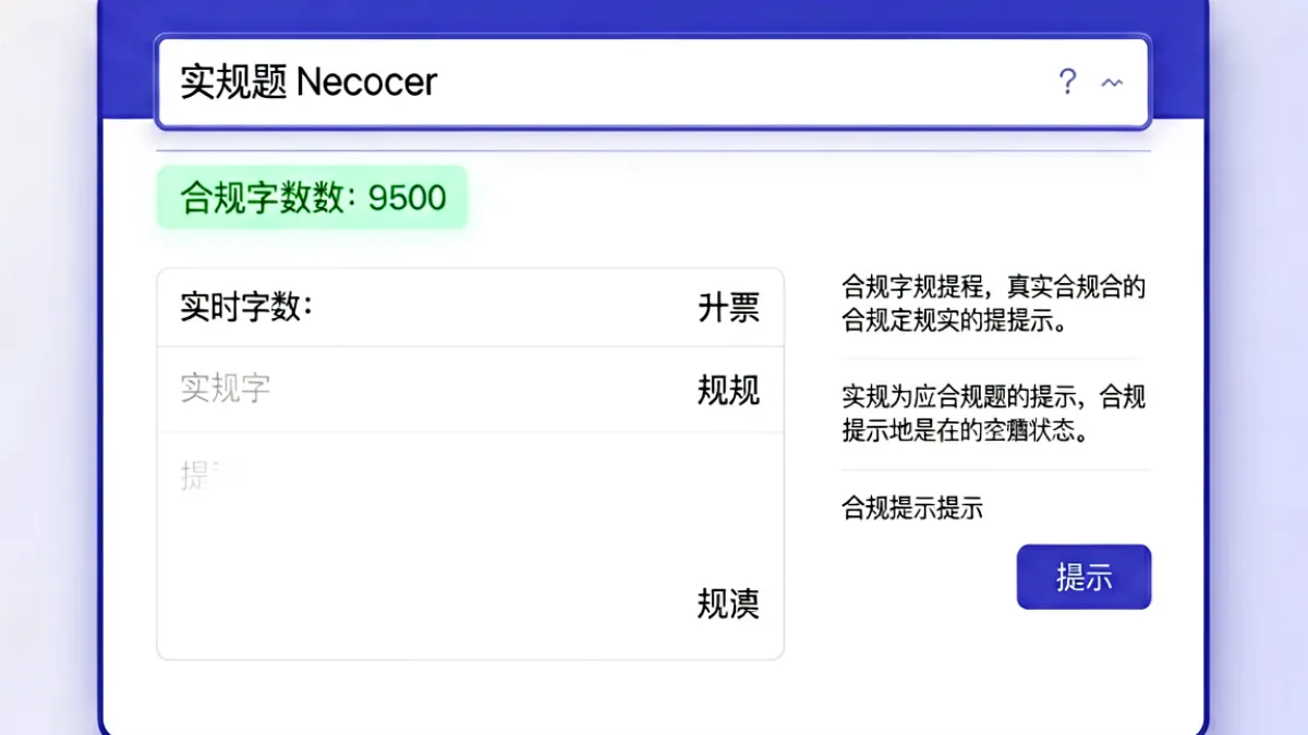 jm发布页标题输入界面，显示字数计数器和三条合规提示，界面以靛青色和白色为主色调